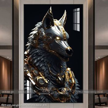 file tranh con giap tuat con cho decor 474