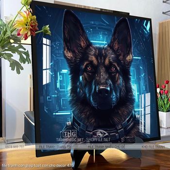 file tranh con giap tuat con cho decor 476