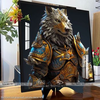 file tranh con giap tuat con cho decor 478