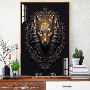 file tranh con giap tuat con cho decor 479