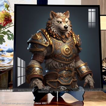 file tranh con giap tuat con cho decor 480