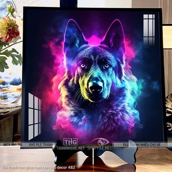 file tranh con giap tuat con cho decor 482