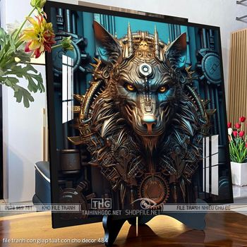 file tranh con giap tuat con cho decor 484