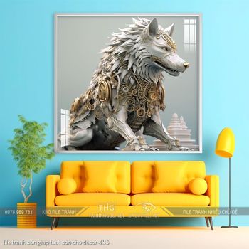 file tranh con giap tuat con cho decor 485