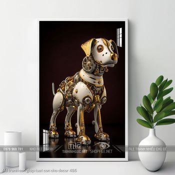 file tranh con giap tuat con cho decor 486