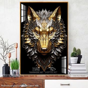 file tranh con giap tuat con cho decor 488