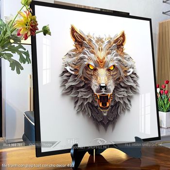 file tranh con giap tuat con cho decor 493