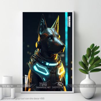 file tranh con giap tuat con cho decor 495