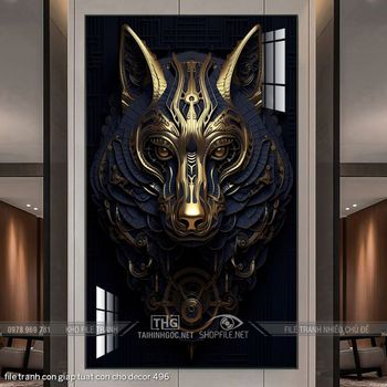 file tranh con giap tuat con cho decor 496