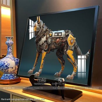 file tranh con giap tuat con cho decor 498