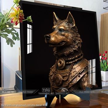 file tranh con giap tuat con cho decor 499