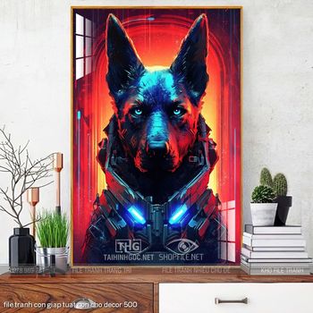 file tranh con giap tuat con cho decor 500