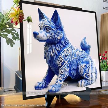 file tranh con giap tuat con cho decor 502