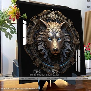 file tranh con giap tuat con cho decor 503