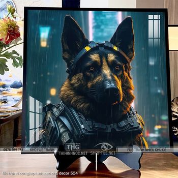 file tranh con giap tuat con cho decor 504