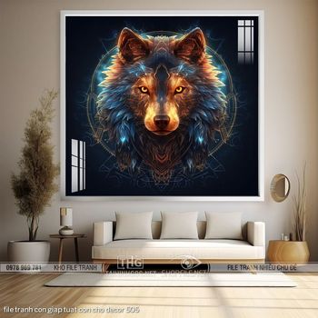 file tranh con giap tuat con cho decor 505