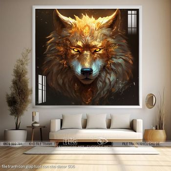 file tranh con giap tuat con cho decor 506