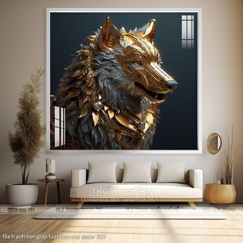 file tranh con giap tuat con cho decor 507