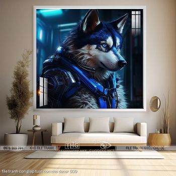 file tranh con giap tuat con cho decor 509