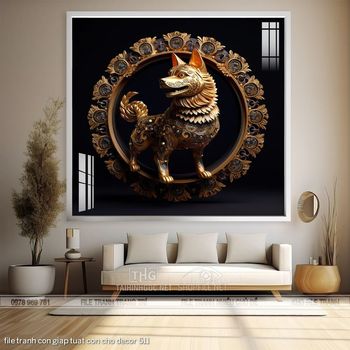 file tranh con giap tuat con cho decor 511