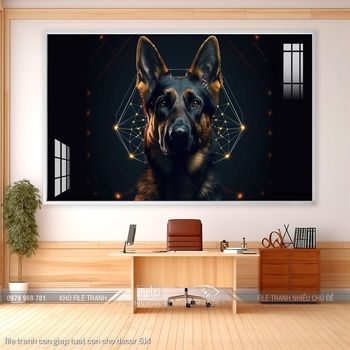 file tranh con giap tuat con cho decor 514