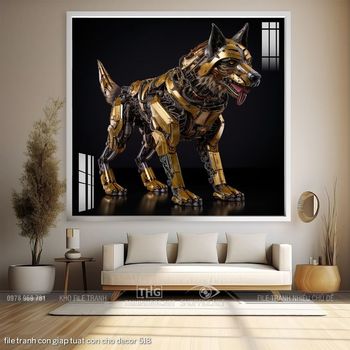 file tranh con giap tuat con cho decor 518