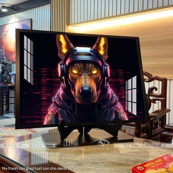 file tranh con giap tuat con cho decor 525