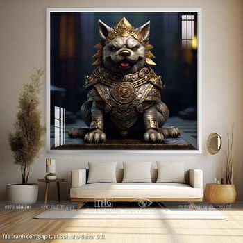 file tranh con giap tuat con cho decor 531