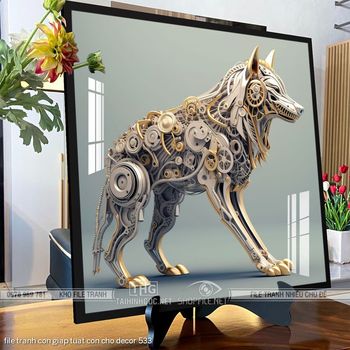 file tranh con giap tuat con cho decor 533