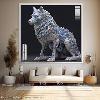 file tranh con giap tuat con cho decor 534