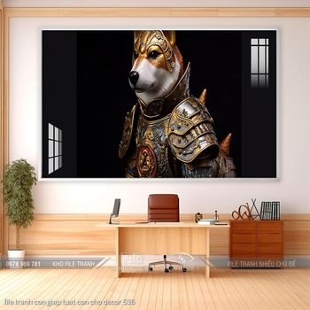 file tranh con giap tuat con cho decor 536