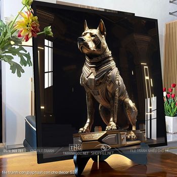 file tranh con giap tuat con cho decor 537