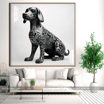 file tranh con giap tuat con cho decor 539