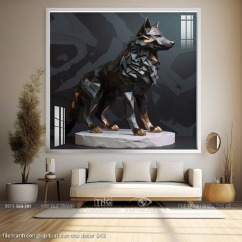 file tranh con giap tuat con cho decor 543