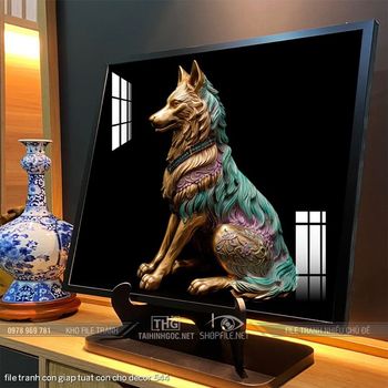 file tranh con giap tuat con cho decor 544