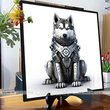 file tranh con giap tuat con cho decor 545