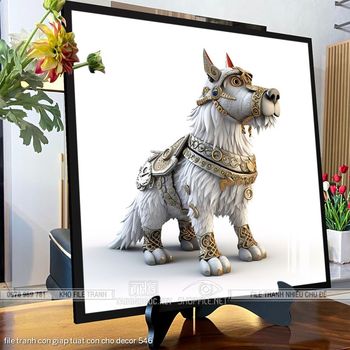 file tranh con giap tuat con cho decor 546