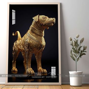 file tranh con giap tuat con cho decor 552