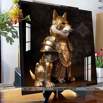 file tranh con giap tuat con cho decor 553