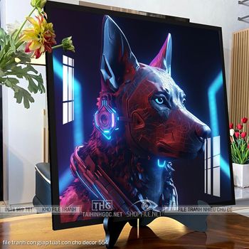 file tranh con giap tuat con cho decor 554