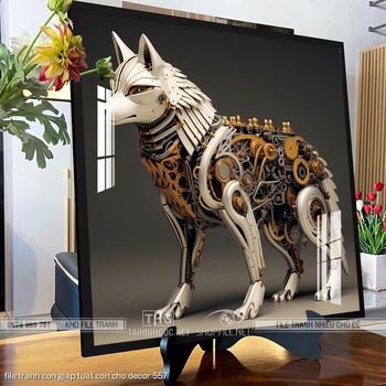 file tranh con giap tuat con cho decor 557