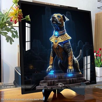 file tranh con giap tuat con cho decor 558