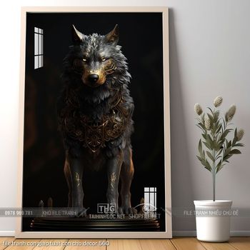 file tranh con giap tuat con cho decor 560