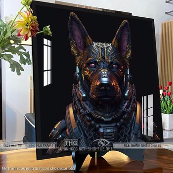 file tranh con giap tuat con cho decor 563