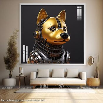 file tranh con giap tuat con cho decor 564