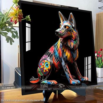 file tranh con giap tuat con cho decor 566