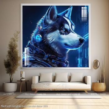 file tranh con giap tuat con cho decor 569