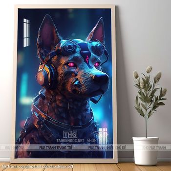 file tranh con giap tuat con cho decor 571