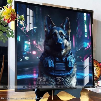 file tranh con giap tuat con cho decor 572