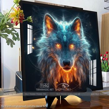 file tranh con giap tuat con cho decor 575